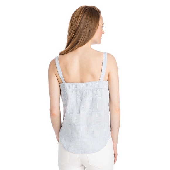 VINEYARD VINES Ocean Breeze Yard Dye Patchwork Button Front Tank Top - Picture 4 of 12